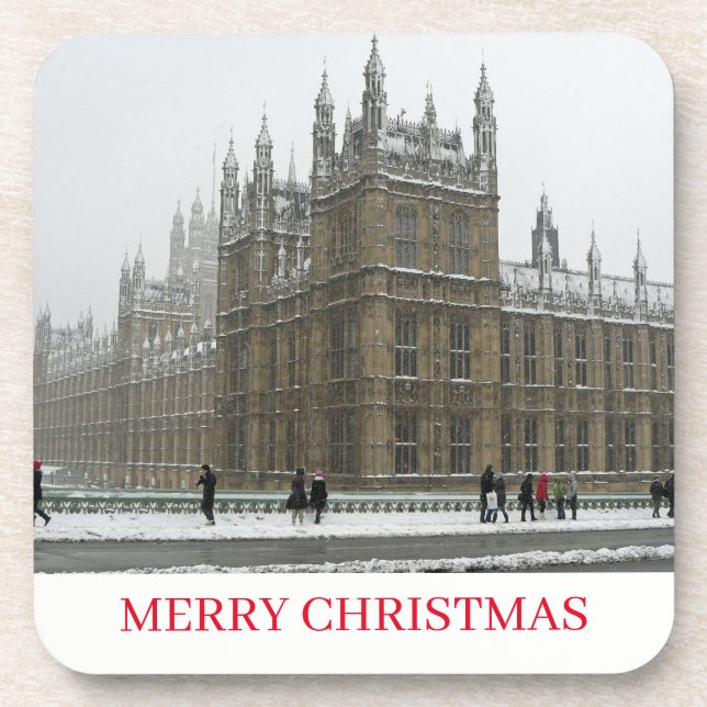 London Westminster in the snow coasters (Front)