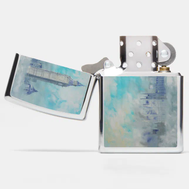 London Westminster palace light blue painting Zippo Lighter Zazzle