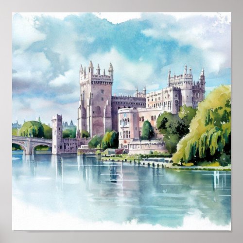 London_Windsor Castle A Watercolor Poster