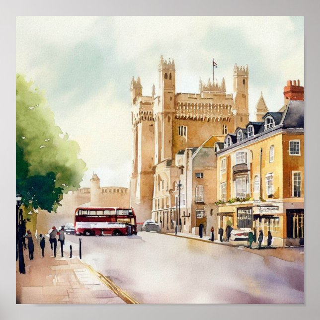 London-Windsor Castle, (C), Watercolor Poster (Front)