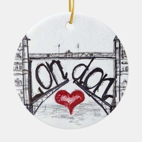 London with love ceramic ornament