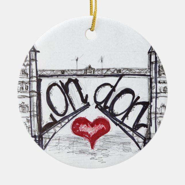 London with love ceramic ornament (Front)