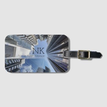 London With Monogram Luggage Tag by Frankipeti at Zazzle