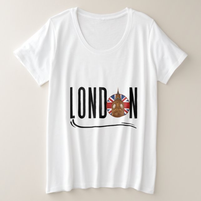 London Women Plus Size T-Shirt (Design Front)