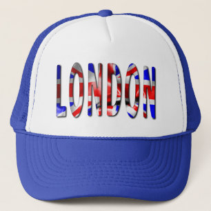London Word With Flag Texture Trucker Hat
