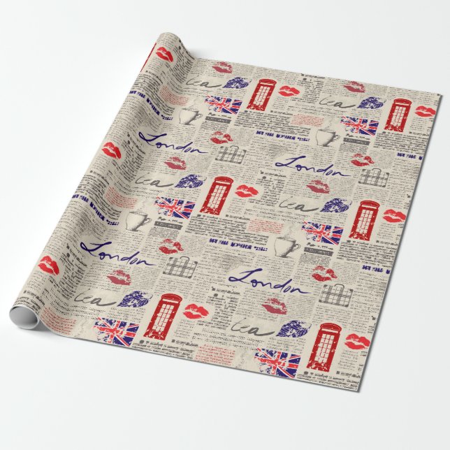 London Wrapping Paper (Unrolled)