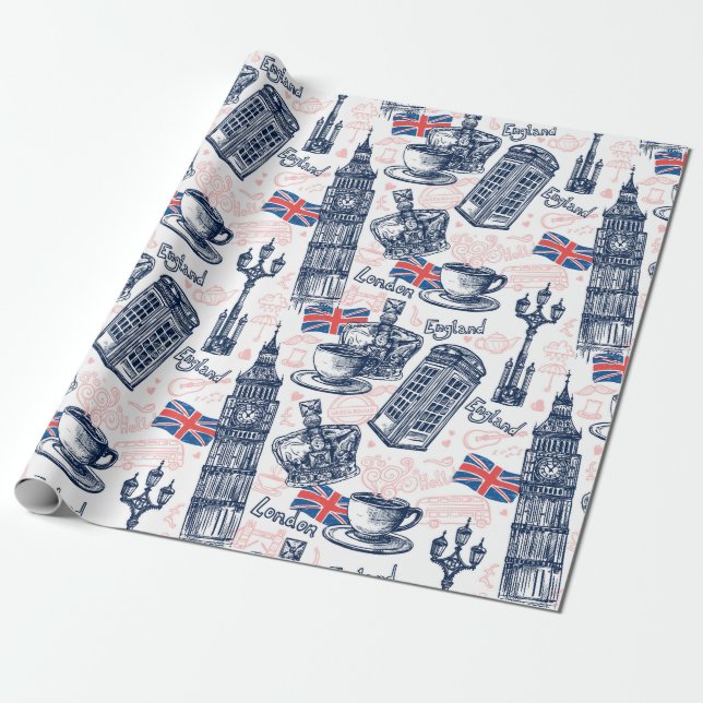 London Wrapping Paper (Unrolled)
