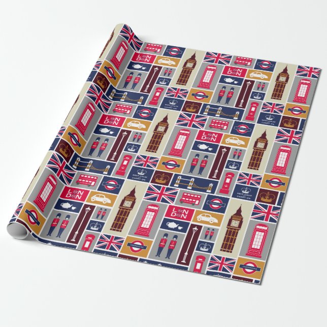 London Wrapping Paper (Unrolled)