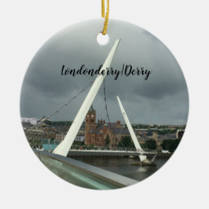 Londonderry View From Bridge Ceramic Ornament