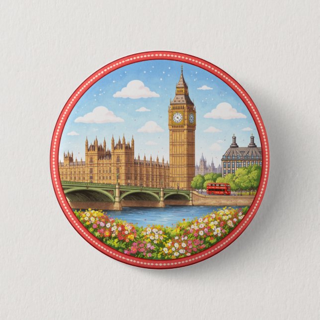 London's Big Ben Button (Front)