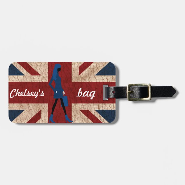 London's calling luggage tag (personalize) (Front Horizontal)