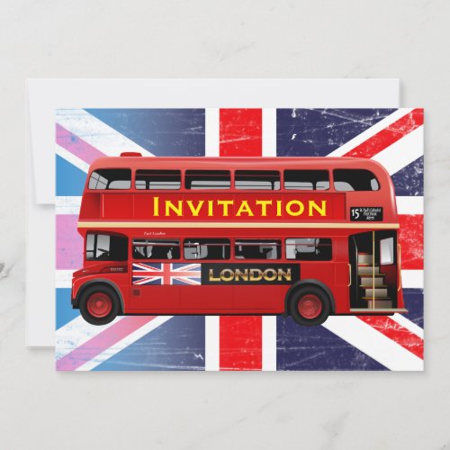 Londons Famous Red Bus Invitation