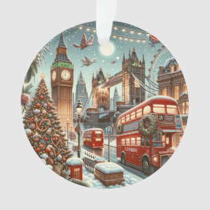 London's Festive Splendor - Big Ben Christmas Ornament