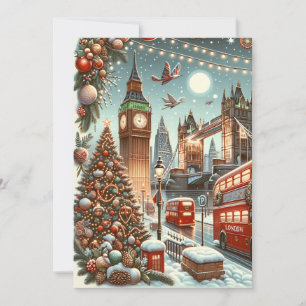 London's Festive Splendor - Vibrant Christmas Card
