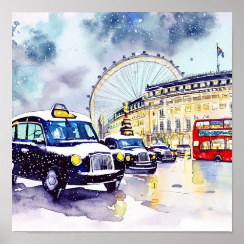  Londons Iconic Black Taxi Cabs G Poster