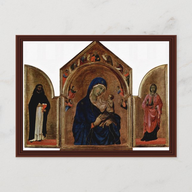 London'S Main Board Triptych: Madonna With Angels Postcard (Front)