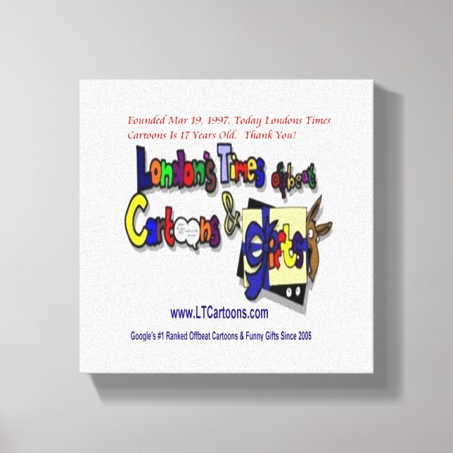 Londons Times Cartoon Logo Canvas Print (Front)