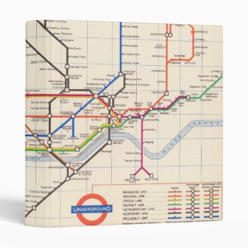 London's Underground Map 3 Ring Binder by davidrumsey at Zazzle