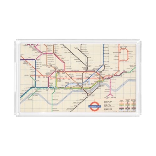 Londons Underground Map Acrylic Tray