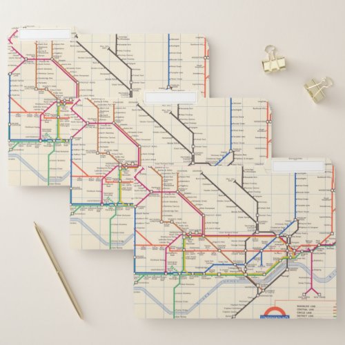 Londons Underground Map File Folder