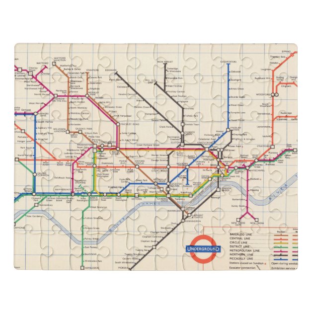 London's Underground Map Jigsaw Puzzle  Zazzle