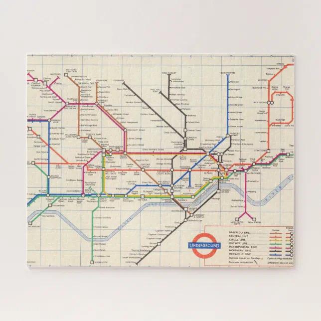 London's Underground Map Jigsaw Puzzle Zazzle