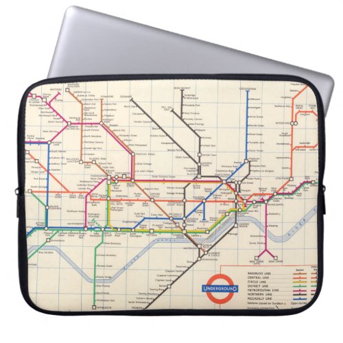 Londons Underground Map Laptop Sleeve