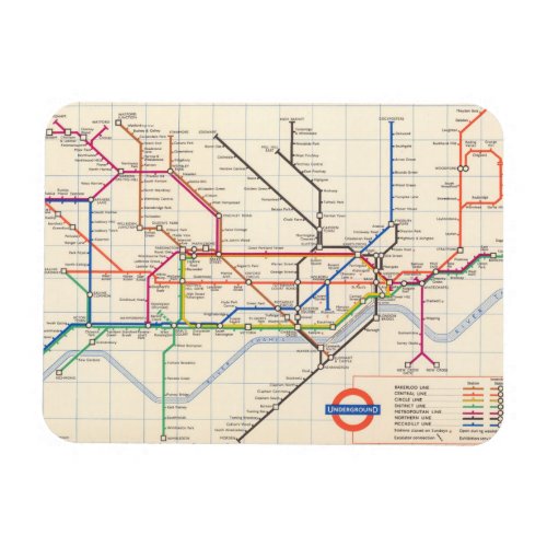 Londons Underground Map Magnet