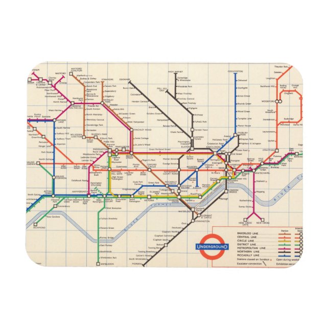 London's Underground Map Magnet (Horizontal)