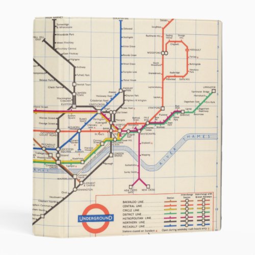 Londons Underground Map Mini Binder