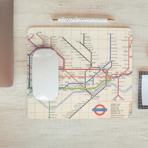 Londons Underground Map Mouse Pad