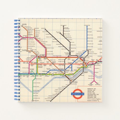 Londons Underground Map Notebook