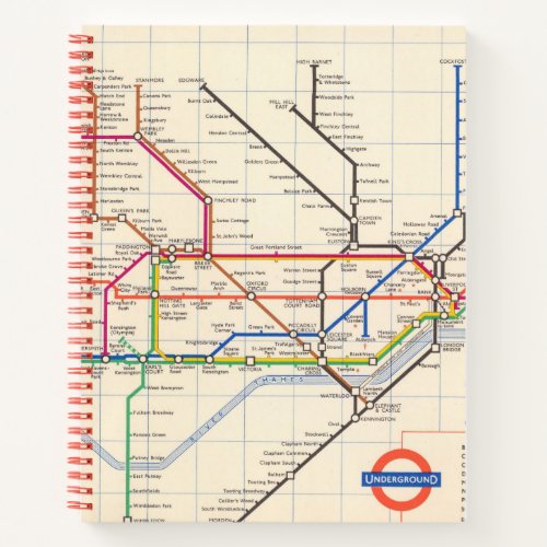 Londons Underground Map Notebook