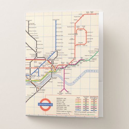 Londons Underground Map Pocket Folder