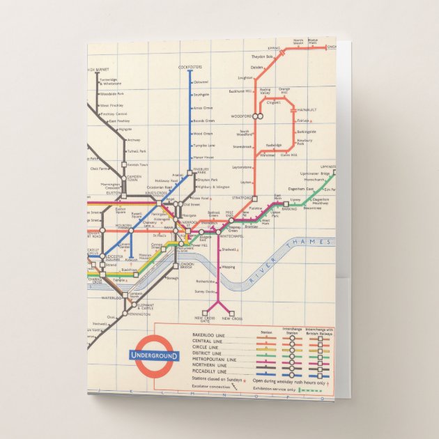 London's Underground Map Pocket Folder | Zazzle