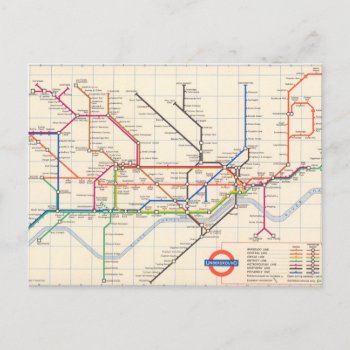 London's Underground Map Postcard by davidrumsey at Zazzle