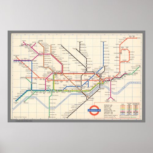 Londons Underground Map Poster