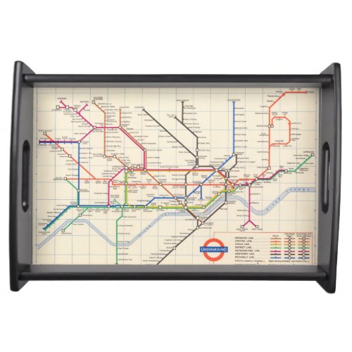 Londons Underground Map Serving Tray