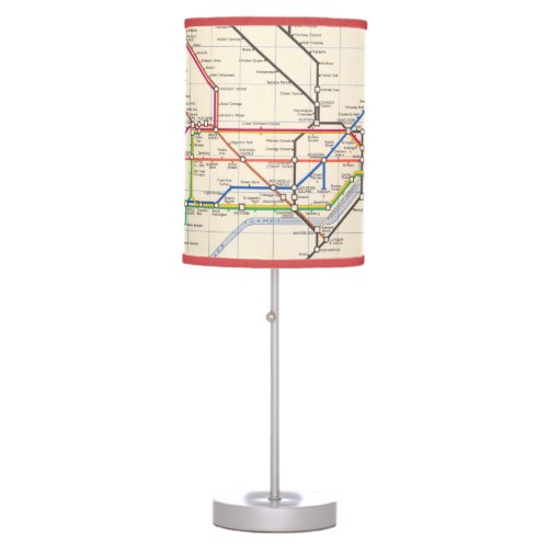 Londons Underground Map Table Lamp