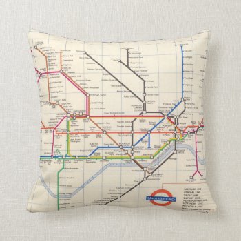 London's Underground Map Throw Pillow by davidrumsey at Zazzle
