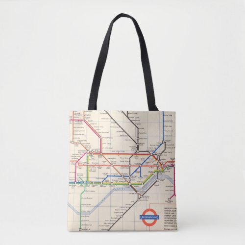 Londons Underground Map Tote Bag