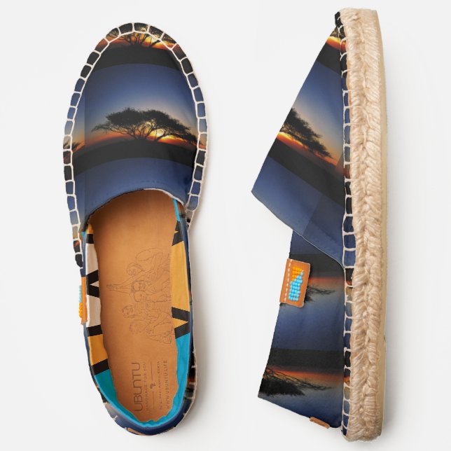 lone acacia tree at fiery sunrise espadrilles (Side)