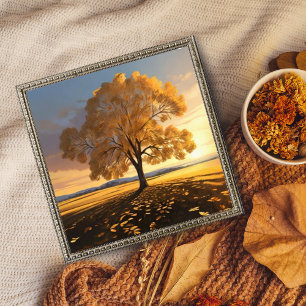Lone Autumn Tree: A Touch of Tranquility Photo Print