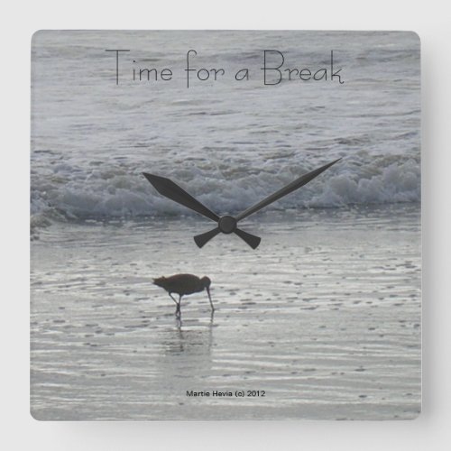 Lone Beach Sandpiper Clock