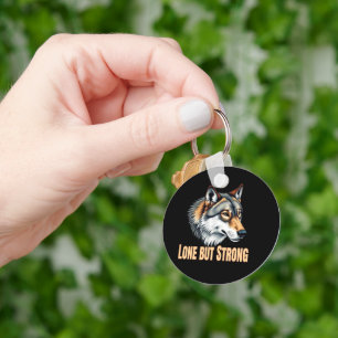 Lone But Strong Wolf Keychain