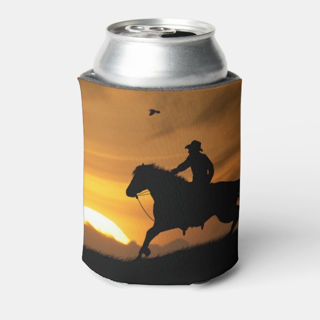Lone Cowboy Beer Cozy Cup Can Cooler (Can Back)