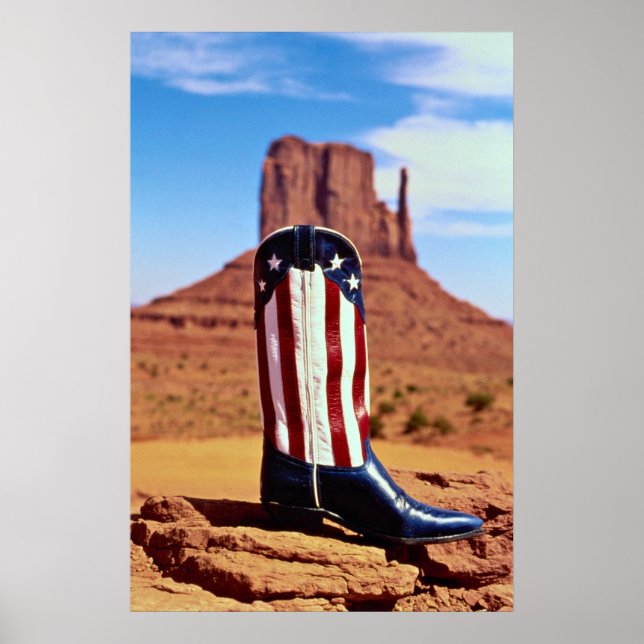 Lone cowboy boot, Monument Valley, Arizona, U.S.A. Poster (Front)