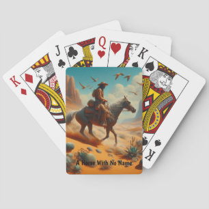 Lone Cowboy in Desert Canyon - Surreal Western Art Poker Cards