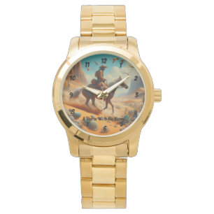 Lone Cowboy in Desert Canyon - Surreal Western Art Watch