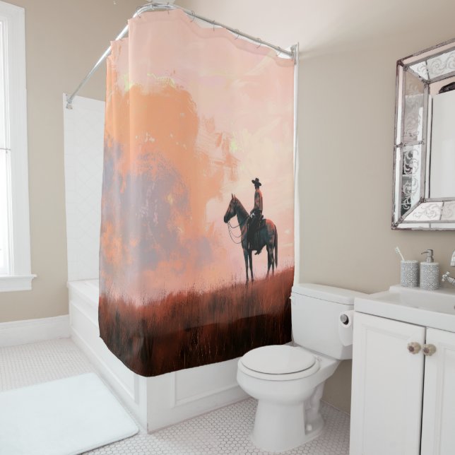 Lone Cowboy Shower Curtain (In Situ)